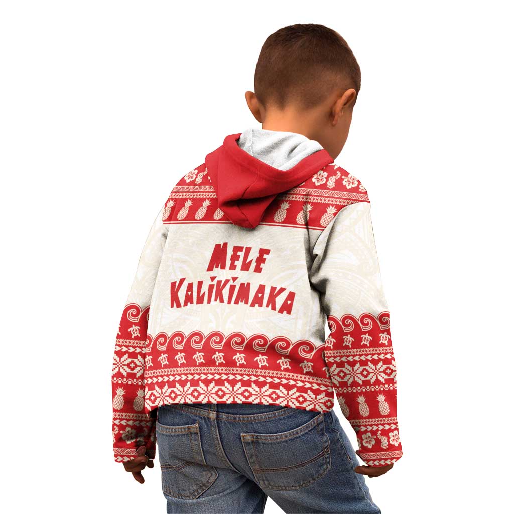 Red Mele Kalikimaka Hawaii Kid Hoodie Funny Ho Ho Ho Santa Shaka LT14 - Polynesian Pride