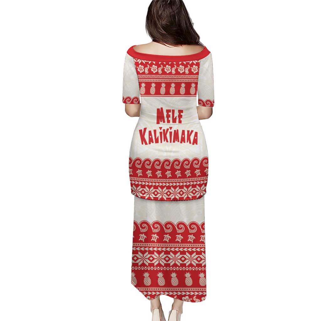 Red Mele Kalikimaka Hawaii Puletasi Funny Ho Ho Ho Santa Shaka - Polynesian Pride