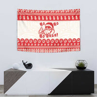 Red Mele Kalikimaka Hawaii Tapestry Funny Ho Ho Ho Santa Shaka - Polynesian Pride