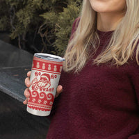 Red Mele Kalikimaka Hawaii Tumbler Cup Funny Ho Ho Ho Santa Shaka - Polynesian Pride