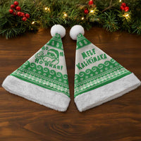 Green Mele Kalikimaka Hawaii Christmas Santa Hat - Funny Ho Ho Ho Santa Shaka LT14 - Polynesian Pride