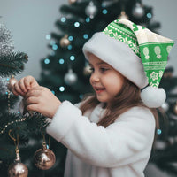 Green Mele Kalikimaka Hawaii Christmas Santa Hat - Funny Ho Ho Ho Santa Shaka LT14 - Polynesian Pride
