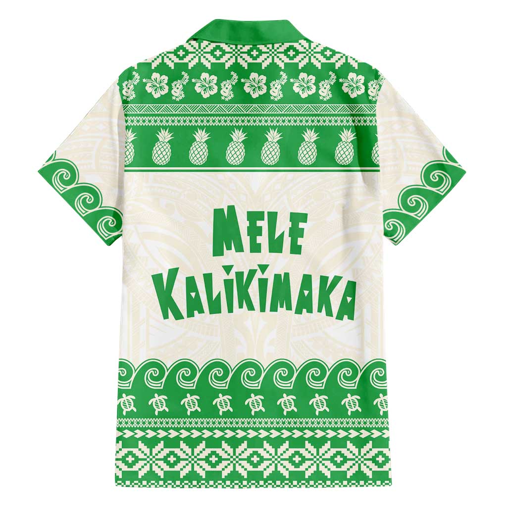 Green Mele Kalikimaka Hawaii Family Matching Long Sleeve Bodycon Dress and Hawaiian Shirt Funny Ho Ho Ho Santa Shaka LT14 - Polynesian Pride