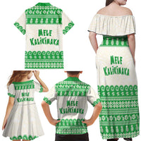 Green Mele Kalikimaka Hawaii Family Matching Off Shoulder Maxi Dress and Hawaiian Shirt Funny Ho Ho Ho Santa Shaka LT14 - Polynesian Pride