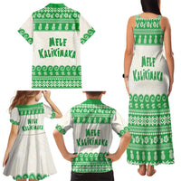 Green Mele Kalikimaka Hawaii Family Matching Tank Maxi Dress and Hawaiian Shirt Funny Ho Ho Ho Santa Shaka LT14 - Polynesian Pride
