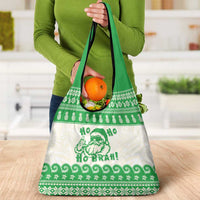 Green Mele Kalikimaka Hawaii Grocery Bag Funny Ho Ho Ho Santa Shaka - Polynesian Pride