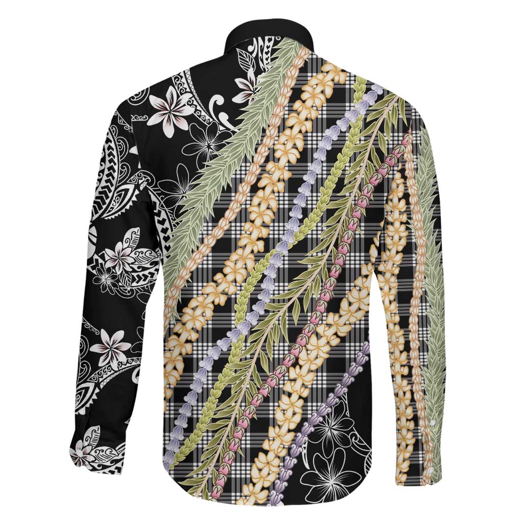 Black Palaka Hawaii Leis Family Matching Mermaid Dress and Hawaiian Shirt Hawaiian-plaid Elegant Tropical Vibes LT14 - Polynesian Pride