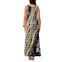 Black Palaka Hawaii Leis Family Matching Tank Maxi Dress and Hawaiian Shirt Hawaiian-plaid Elegant Tropical Vibes LT14 - Polynesian Pride