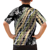 Black Palaka Hawaii Leis Hawaiian Shirt Hawaiian-plaid Elegant Tropical Vibes - Polynesian Pride