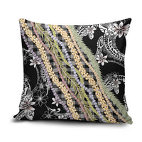 Black Palaka Hawaii Leis Pillow Cover Hawaiian-plaid Elegant Tropical Vibes LT14 Black - Polynesian Pride