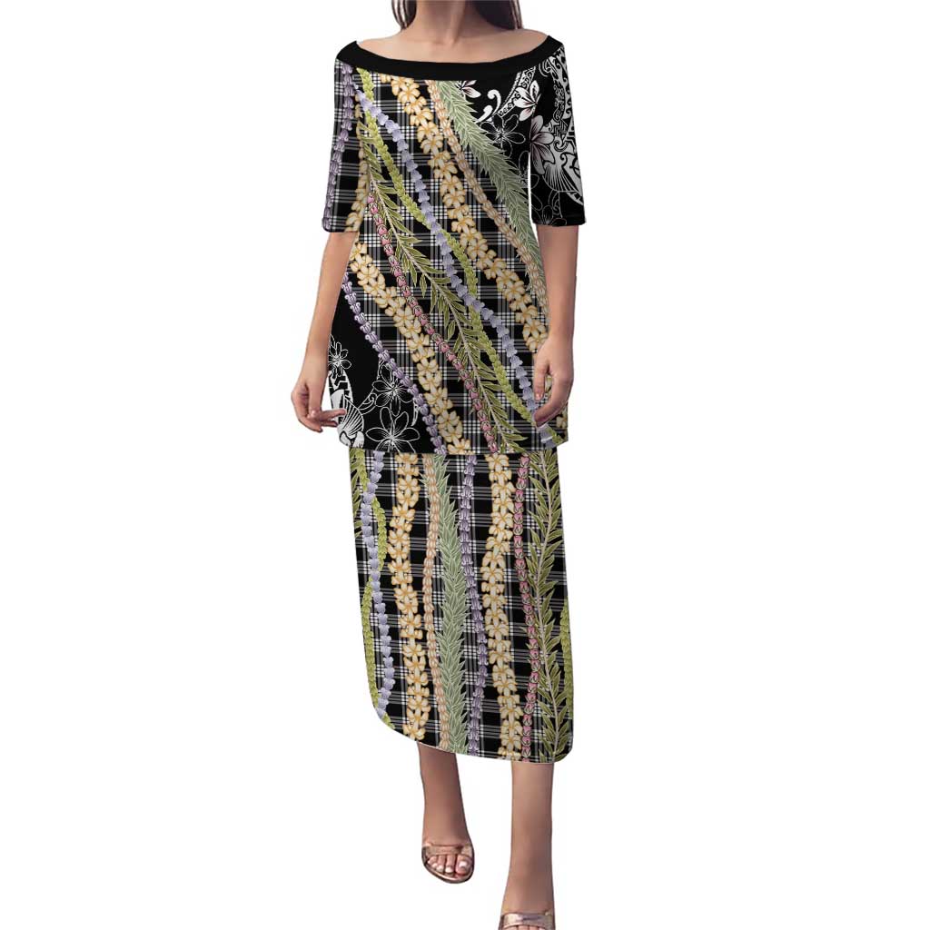 Black Palaka Hawaii Leis Puletasi Hawaiian-plaid Elegant Tropical Vibes - Polynesian Pride