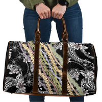Black Palaka Hawaii Leis Travel Bag Hawaiian-plaid Elegant Tropical Vibes - Polynesian Pride