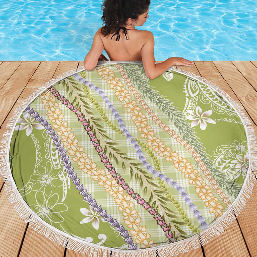 Green Palaka Hawaii Leis Beach Blanket Hawaiian-plaid Elegant Tropical Vibes - Polynesian Pride