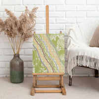 Green Palaka Hawaii Leis Canvas Wall Art Hawaiian-plaid Elegant Tropical Vibes - Polynesian Pride