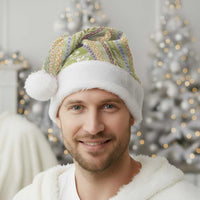 Green Palaka Hawaii Leis Christmas Santa Hat Hawaiian-plaid Elegant Tropical Vibes - Polynesian Pride