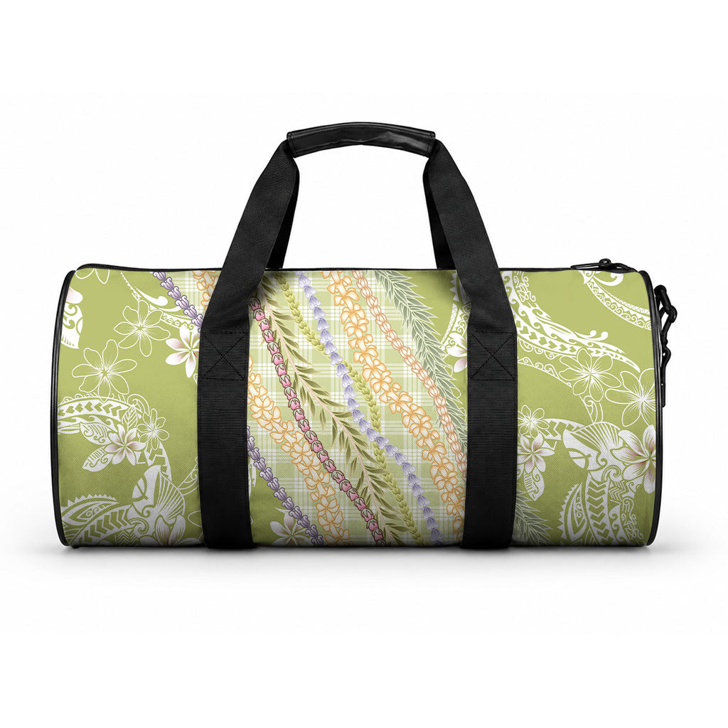 Green Palaka Hawaii Leis Duffle Bag Hawaiian-plaid Elegant Tropical Vibes