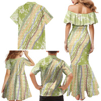 Green Palaka Hawaii Leis Family Matching Mermaid Dress and Hawaiian Shirt Hawaiian-plaid Elegant Tropical Vibes LT14 - Polynesian Pride