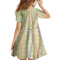 Green Palaka Hawaii Leis Family Matching Off Shoulder Maxi Dress and Hawaiian Shirt Hawaiian-plaid Elegant Tropical Vibes LT14 - Polynesian Pride