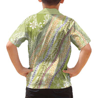 Green Palaka Hawaii Leis Family Matching Puletasi and Hawaiian Shirt Hawaiian-plaid Elegant Tropical Vibes LT14 - Polynesian Pride