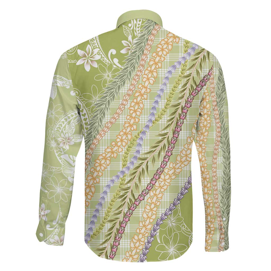 Green Palaka Hawaii Leis Family Matching Puletasi and Hawaiian Shirt Hawaiian-plaid Elegant Tropical Vibes LT14 - Polynesian Pride