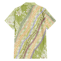 Green Palaka Hawaii Leis Family Matching Summer Maxi Dress and Hawaiian Shirt Hawaiian-plaid Elegant Tropical Vibes LT14 - Polynesian Pride