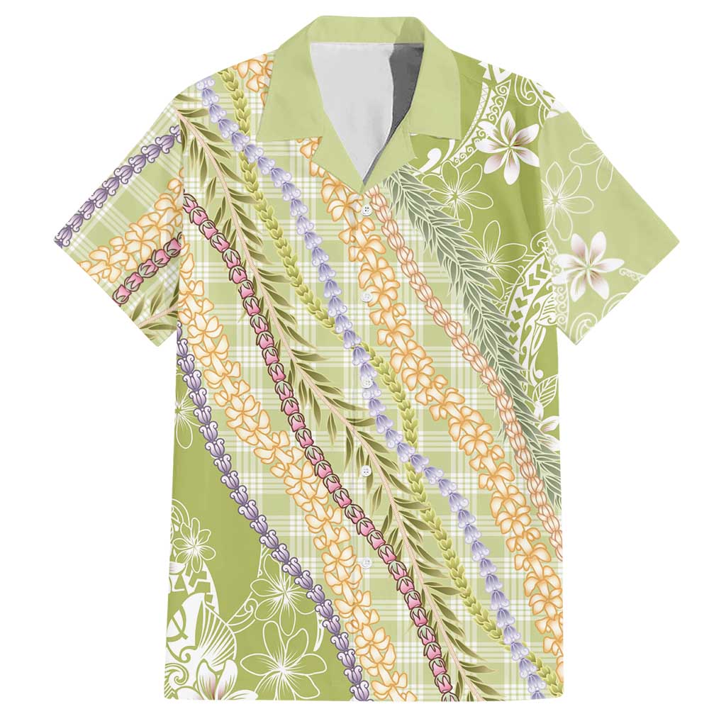 Green Palaka Hawaii Leis Hawaiian Shirt Hawaiian-plaid Elegant Tropical Vibes - Polynesian Pride