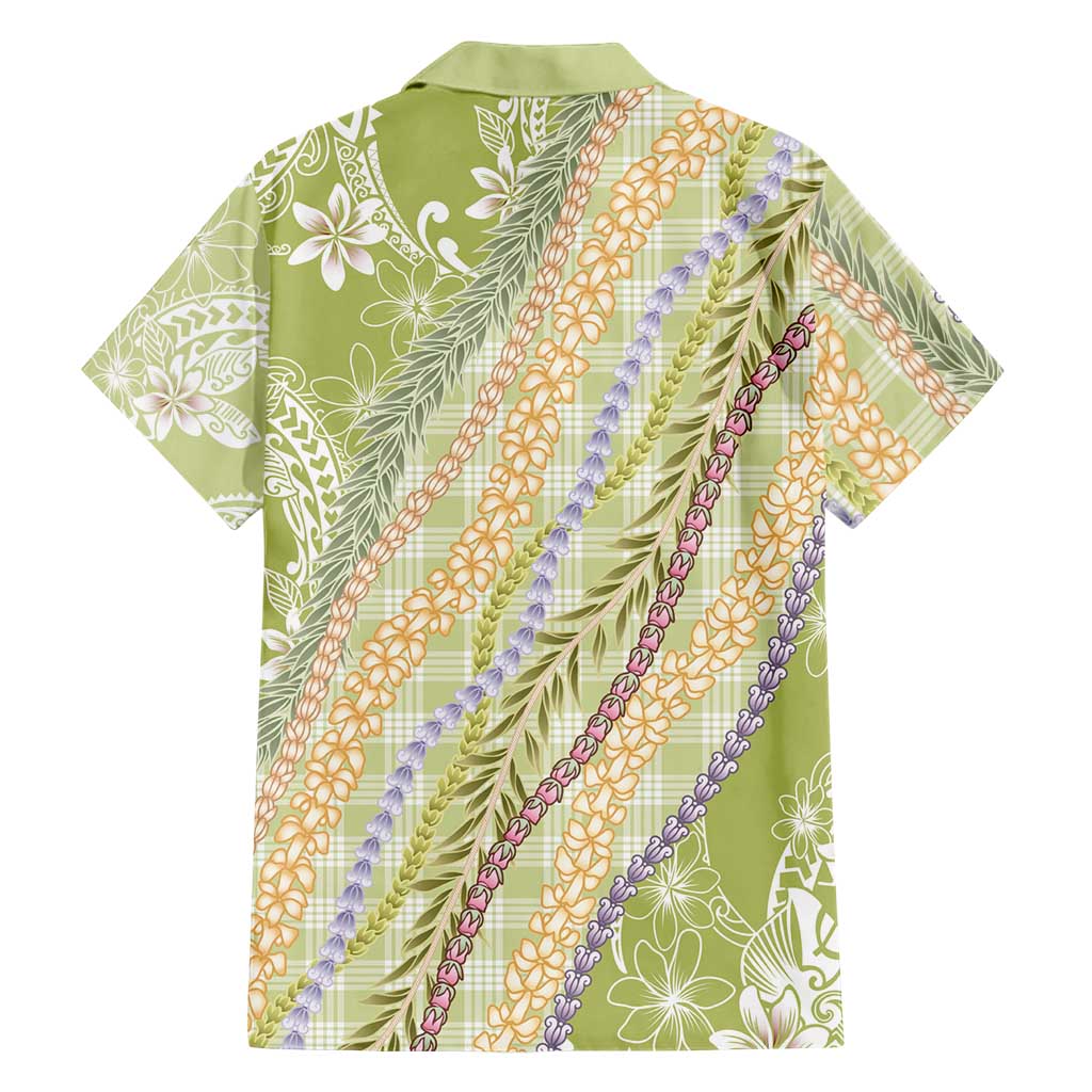 Green Palaka Hawaii Leis Hawaiian Shirt Hawaiian-plaid Elegant Tropical Vibes - Polynesian Pride