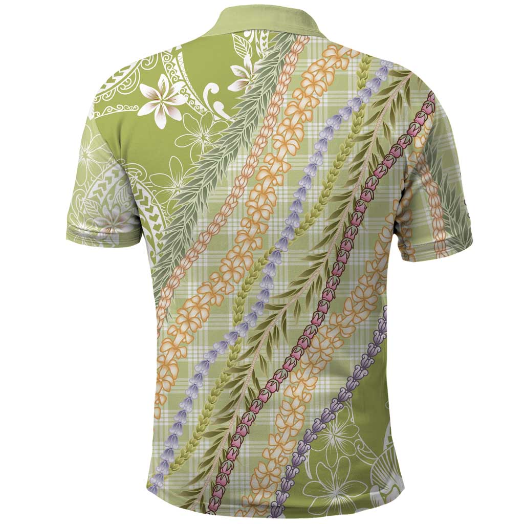Green Palaka Hawaii Leis Polo Shirt Hawaiian-plaid Elegant Tropical Vibes - Polynesian Pride