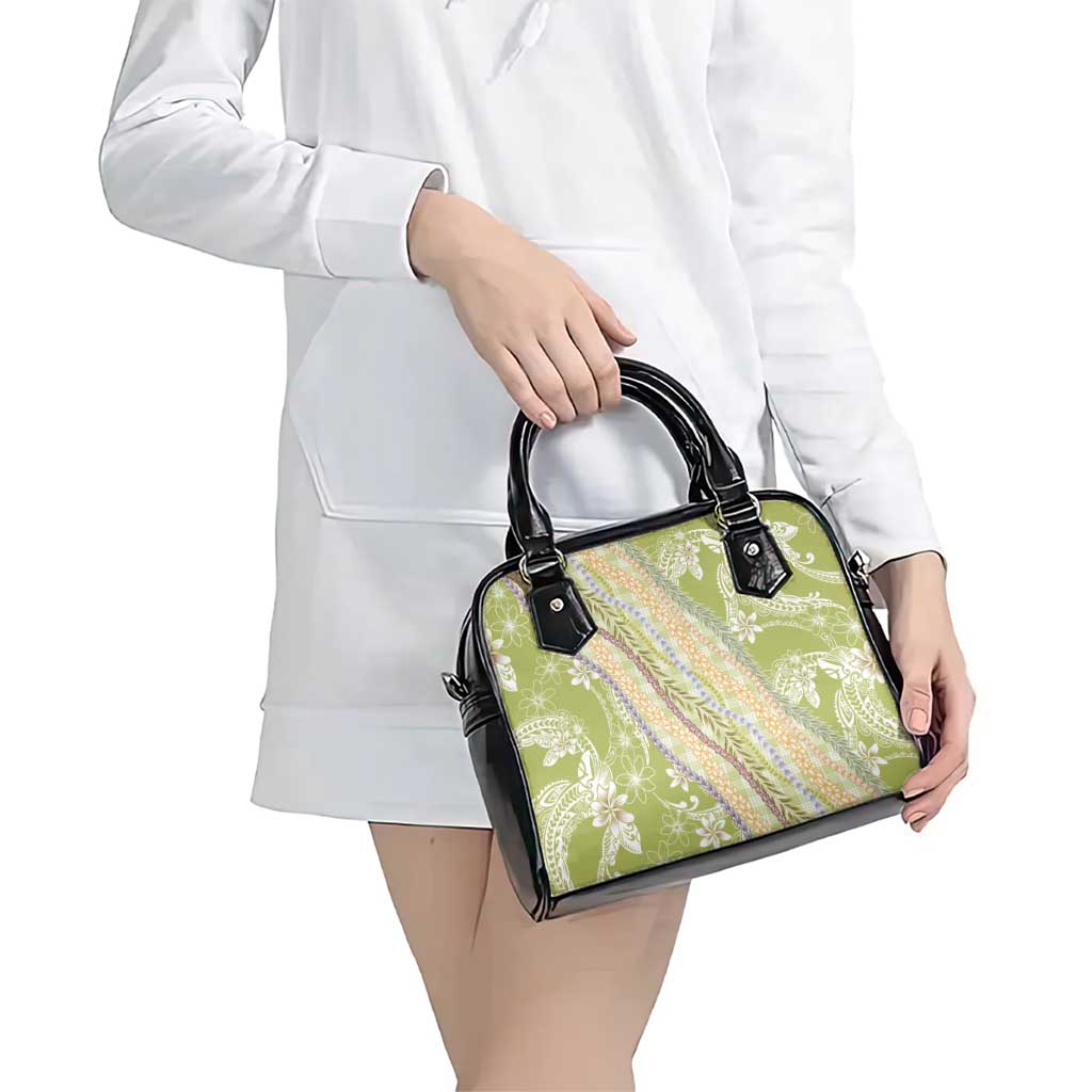 Green Palaka Hawaii Leis Shoulder Handbag Hawaiian-plaid Elegant Tropical Vibes - Polynesian Pride