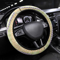 Green Palaka Hawaii Leis Steering Wheel Cover Hawaiian-plaid Elegant Tropical Vibes LT14 Universal Fit Green - Polynesian Pride