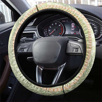 Green Palaka Hawaii Leis Steering Wheel Cover Hawaiian-plaid Elegant Tropical Vibes LT14 - Polynesian Pride