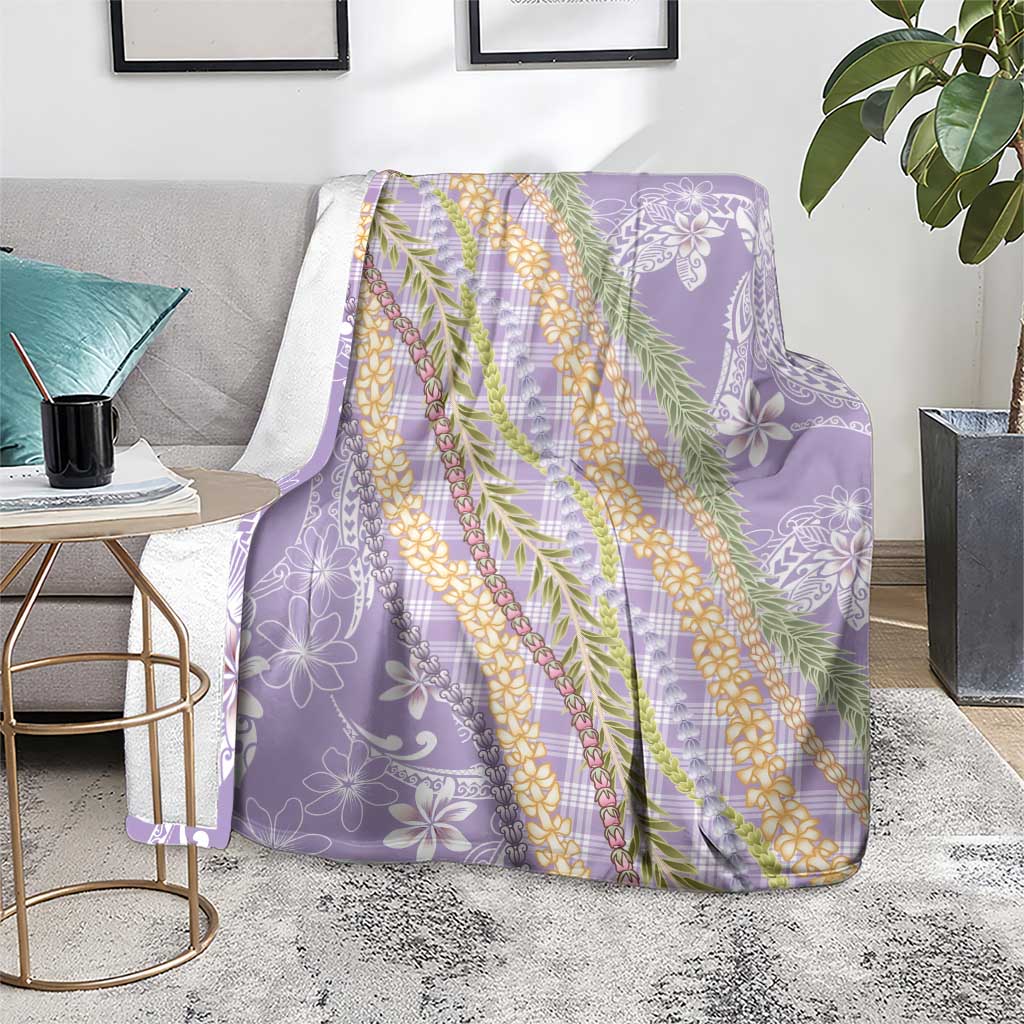 Purple Palaka Hawaii Leis Blanket Hawaiian-plaid Elegant Tropical Vibes - Polynesian Pride