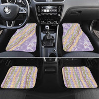 Purple Palaka Hawaii Leis Car Mats Hawaiian-plaid Elegant Tropical Vibes LT14 Set 4pcs Purple - Polynesian Pride