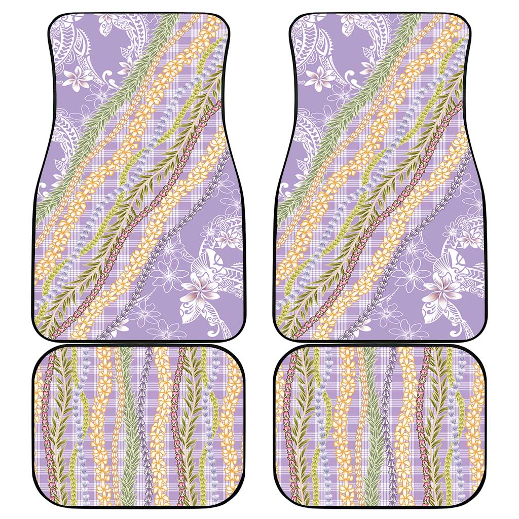 Purple Palaka Hawaii Leis Car Mats Hawaiian-plaid Elegant Tropical Vibes LT14 - Polynesian Pride
