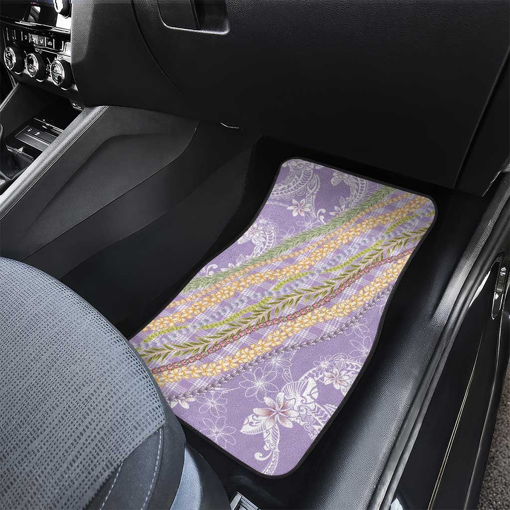 Purple Palaka Hawaii Leis Car Mats Hawaiian-plaid Elegant Tropical Vibes LT14 - Polynesian Pride