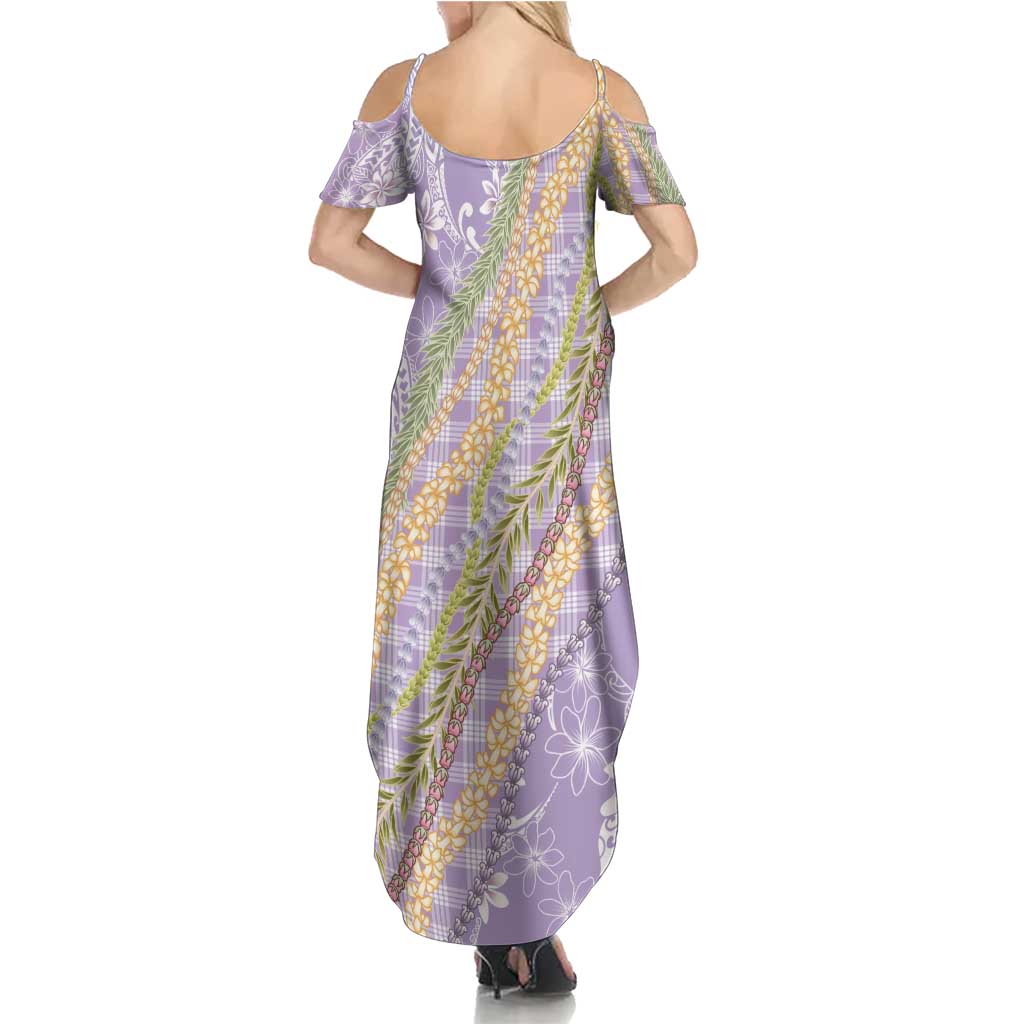Purple Palaka Hawaii Leis Family Matching Summer Maxi Dress and Hawaiian Shirt Hawaiian-plaid Elegant Tropical Vibes LT14 - Polynesian Pride