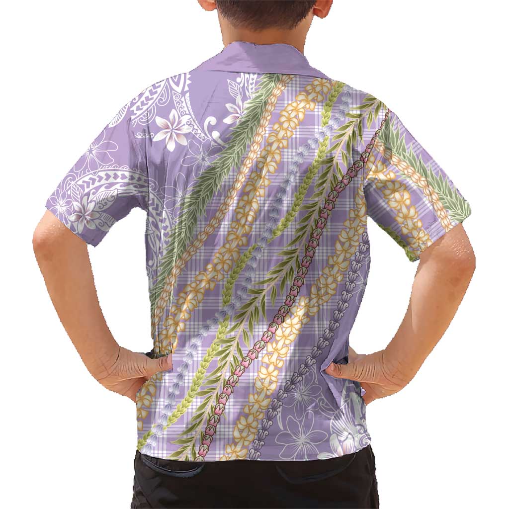 Purple Palaka Hawaii Leis Family Matching Tank Maxi Dress and Hawaiian Shirt Hawaiian-plaid Elegant Tropical Vibes LT14 - Polynesian Pride