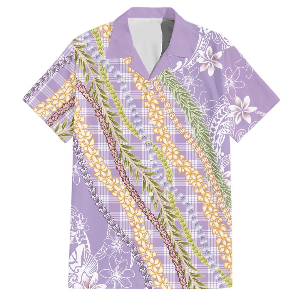Purple Palaka Hawaii Leis Family Matching Tank Maxi Dress and Hawaiian Shirt Hawaiian-plaid Elegant Tropical Vibes LT14 Dad's Shirt - Short Sleeve Purple - Polynesian Pride