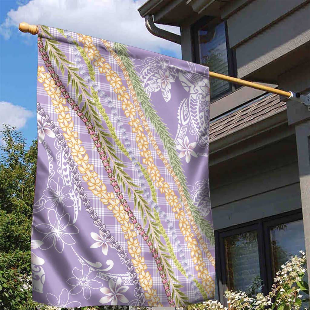 Purple Palaka Hawaii Leis Garden Flag Hawaiian-plaid Elegant Tropical Vibes - Polynesian Pride