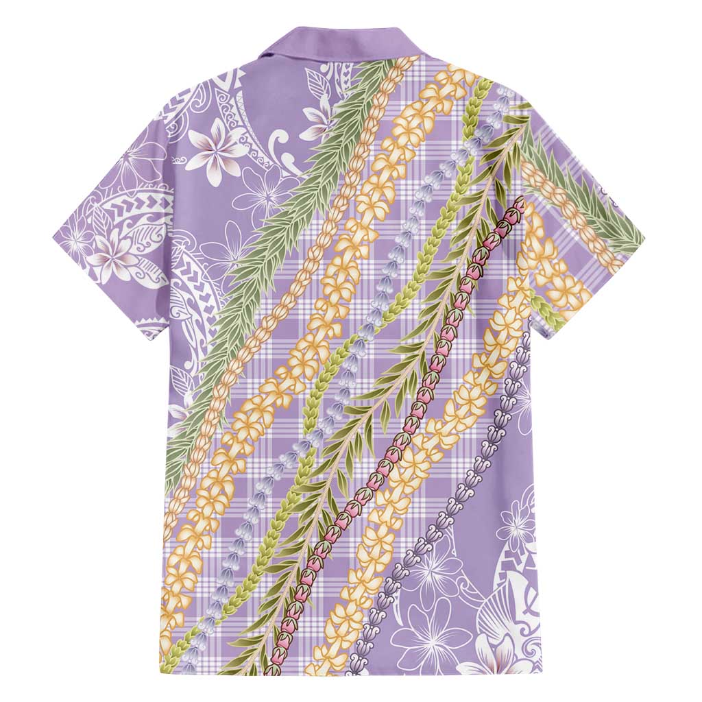 Purple Palaka Hawaii Leis Hawaiian Shirt Hawaiian-plaid Elegant Tropical Vibes - Polynesian Pride