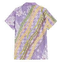Purple Palaka Hawaii Leis Hawaiian Shirt Hawaiian-plaid Elegant Tropical Vibes - Polynesian Pride