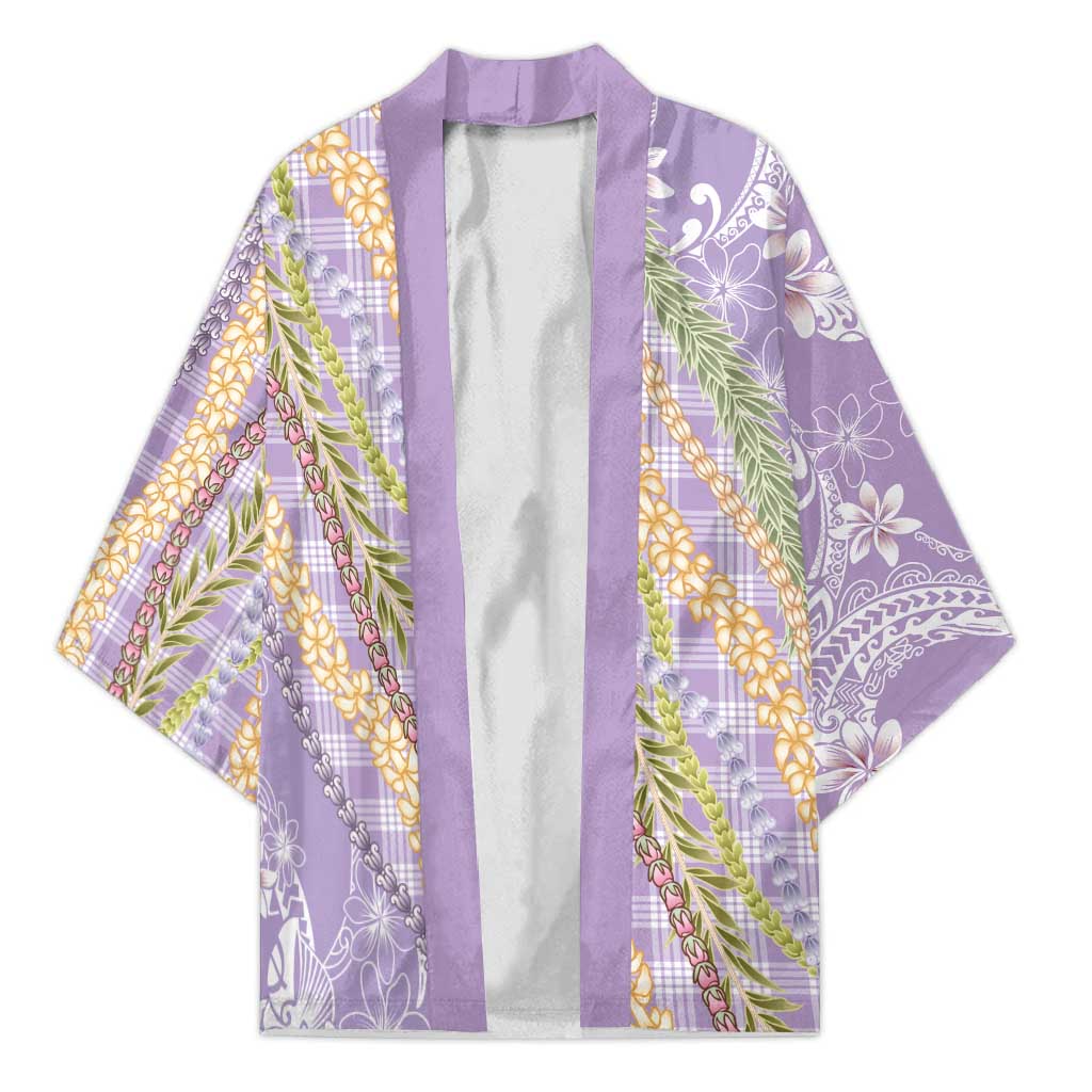 Purple Palaka Hawaii Leis Kimono Hawaiian-plaid Elegant Tropical Vibes LT14 Unisex Purple - Polynesian Pride