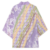 Purple Palaka Hawaii Leis Kimono Hawaiian-plaid Elegant Tropical Vibes LT14 - Polynesian Pride