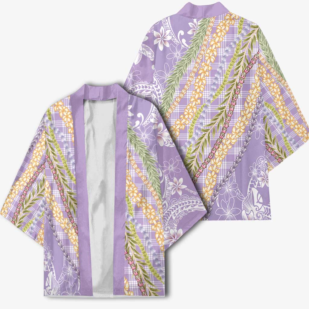 Purple Palaka Hawaii Leis Kimono Hawaiian-plaid Elegant Tropical Vibes LT14 - Polynesian Pride