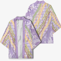 Purple Palaka Hawaii Leis Kimono Hawaiian-plaid Elegant Tropical Vibes LT14 - Polynesian Pride