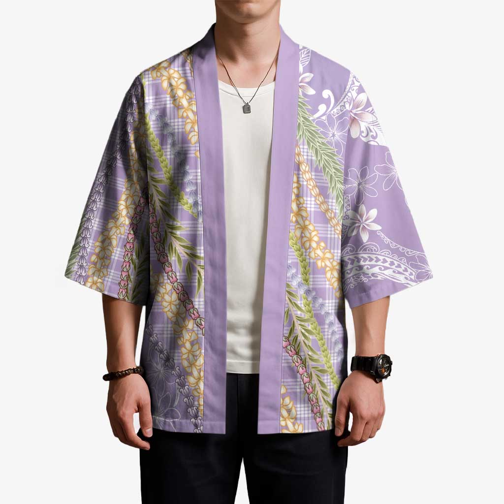 Purple Palaka Hawaii Leis Kimono Hawaiian-plaid Elegant Tropical Vibes LT14 - Polynesian Pride