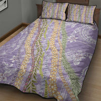 Purple Palaka Hawaii Leis Quilt Bed Set Hawaiian-plaid Elegant Tropical Vibes LT14 - Polynesian Pride