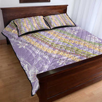 Purple Palaka Hawaii Leis Quilt Bed Set Hawaiian-plaid Elegant Tropical Vibes LT14 - Polynesian Pride