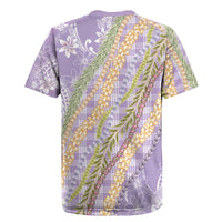 Purple Palaka Hawaii Leis Rugby Jersey Hawaiian-plaid Elegant Tropical Vibes - Polynesian Pride