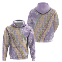 Purple Palaka Hawaii Leis Zip Hoodie Hawaiian-plaid Elegant Tropical Vibes LT14 - Polynesian Pride